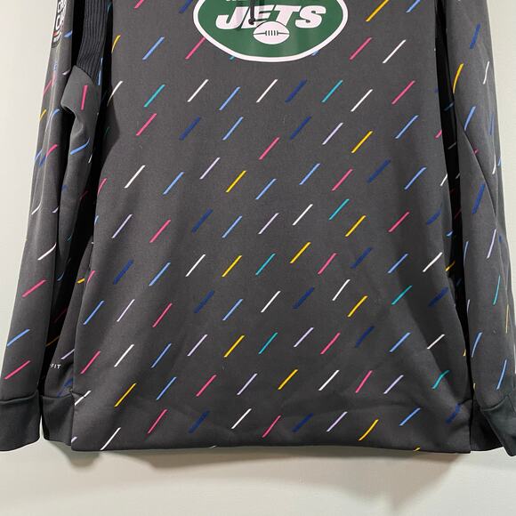 NFL On Field New York Jets Grey Crucial Catch Pattern Pullover Hoodie Size XXL - Picture 9 of 9
